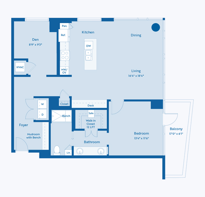 Rosewood senior apartment floor plan at CC Young