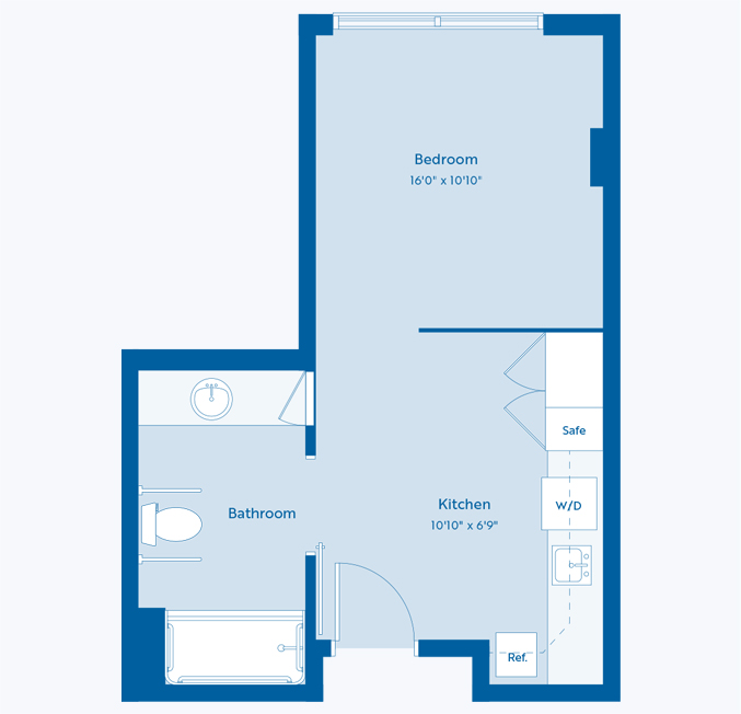 The Juniper senior apartment floor plan at The Vista