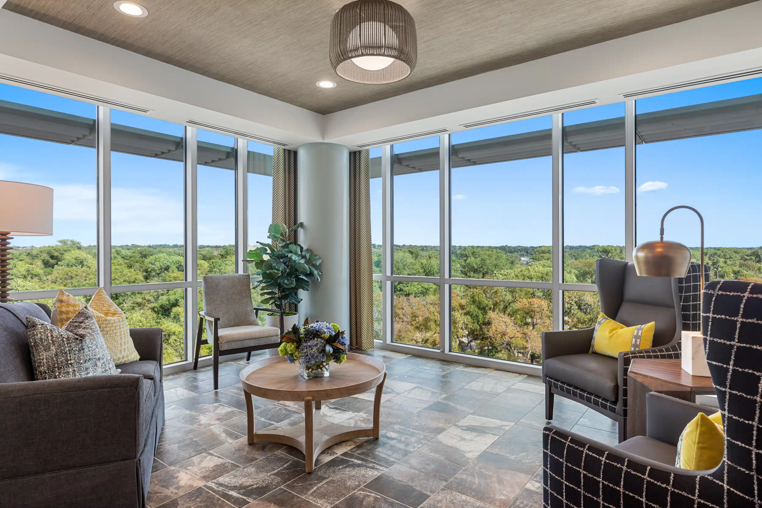 sunroom inside a senior apartment at the vista