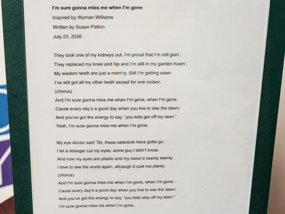 Susan Binford Patton (I’m sure gonna miss me when I’m gone)